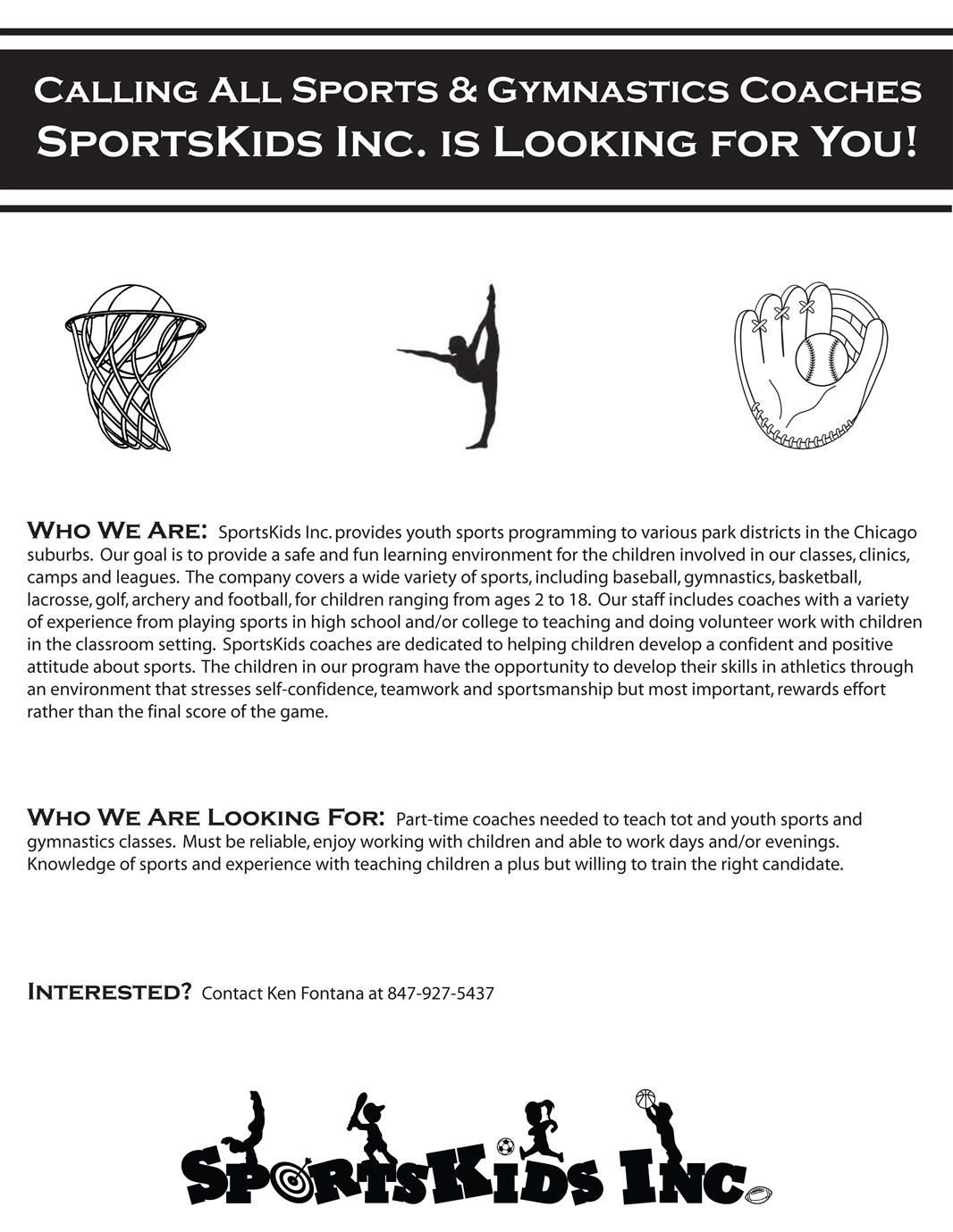 SportKids Now Hiring